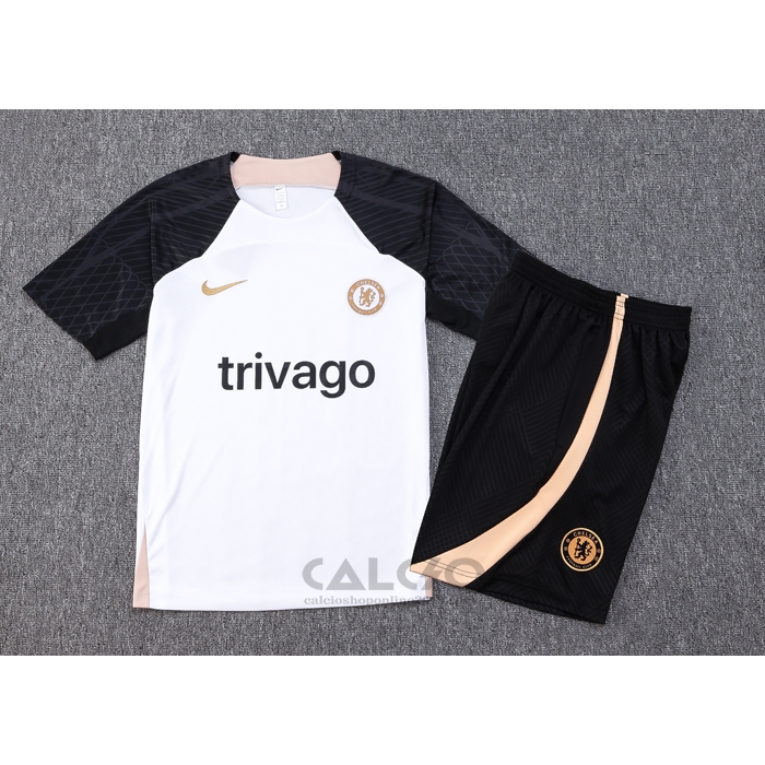 Tuta da Track Chelsea Manica Corta 2023-2024 Bianco - Pantaloncini